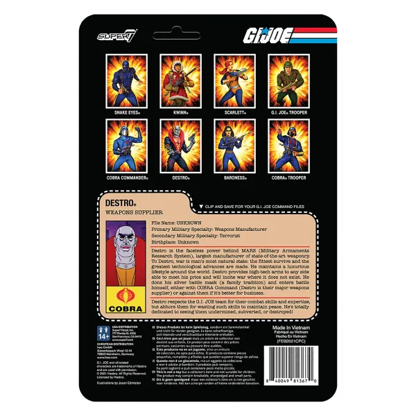 Super7 G.I. Joe Reaction Figures Wave 1 - Destro| G.I. Joe