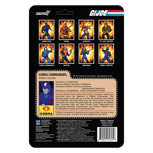 Super7 G.I. Joe Reaction Figures Wave 1 - Cobra Commander| G.I. Joe