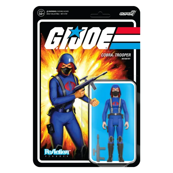 Super7 G.I. Joe Reaction Wave 4 -Cobra Female Trooper Medium Red Hair (Pink)| G.I. Joe