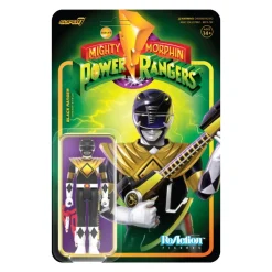 Super7 Mighty Morphin Power Rangers Reaction Figure Wave 4 - Black Ranger (Dragon Shield)| Mighty Morphin Power Rangers