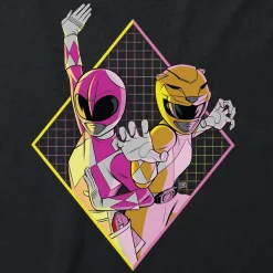 Super7 Mighty Morphin Power Rangers T-Shirt - Pink And Yellow Power Rangers| Mighty Morphin Power Rangers