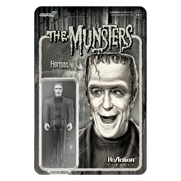 Super7 Munsters Reaction Figures Wave 2 - Herman Munster (Grayscale)| The Munsters