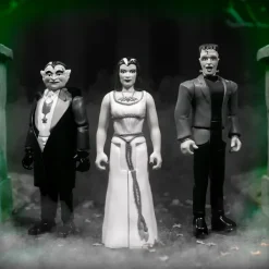 Super7 Munsters Reaction Figures Wave 2 Grayscale Set Of 3| The Munsters