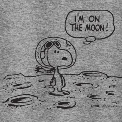 Super7 Peanuts Snoopy On The Moon - Athletic Heather T-Shirt| Peanuts
