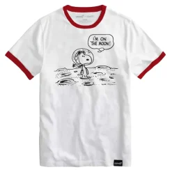 Super7 Peanuts T-Shirt - Snoopy On The Moon Ringer| Peanuts