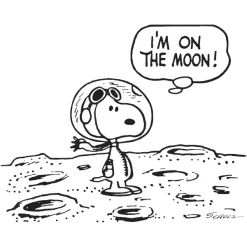 Super7 Peanuts T-Shirt - Snoopy On The Moon Ringer| Peanuts