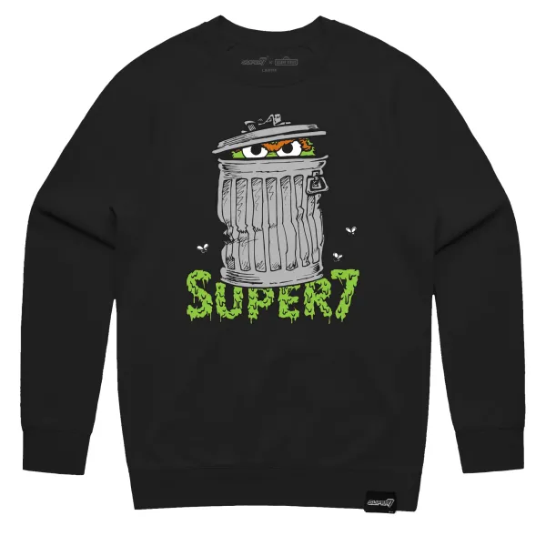 Super7 Sesame Street Crewneck Sweatshirt - Oscar The Grouch| Sesame Street