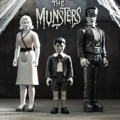 Super7 The Munsters Reaction Wave 3 - Eddie Munster, Marilyn Munster & Hot Rod Herman (Grayscale)| The Munsters