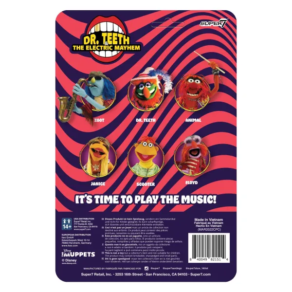 Super7 The Muppets Reaction Figures Wave 1- Electric Mayhem Band - Janice| The Muppets