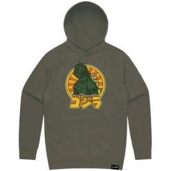 Super7 Toho Godzilla Retro Army Green Pullover Hoodie| Godzilla