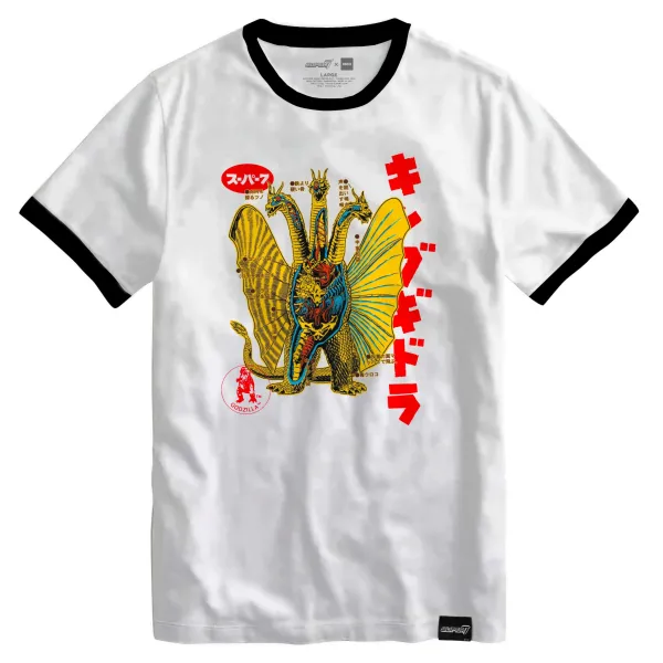 Super7 Toho T-Shirt - Anatomical King Ghidorah Ringer| Godzilla